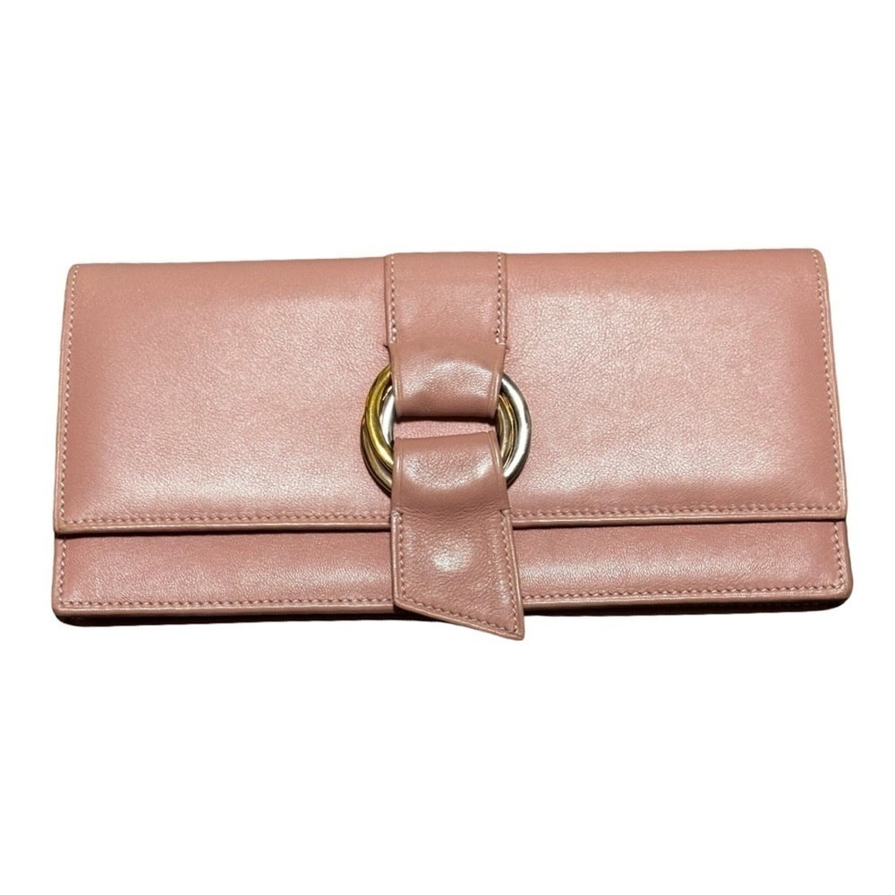 CARTIER Trinity Leather Bifold Long Wallet Rose pink Ladies
